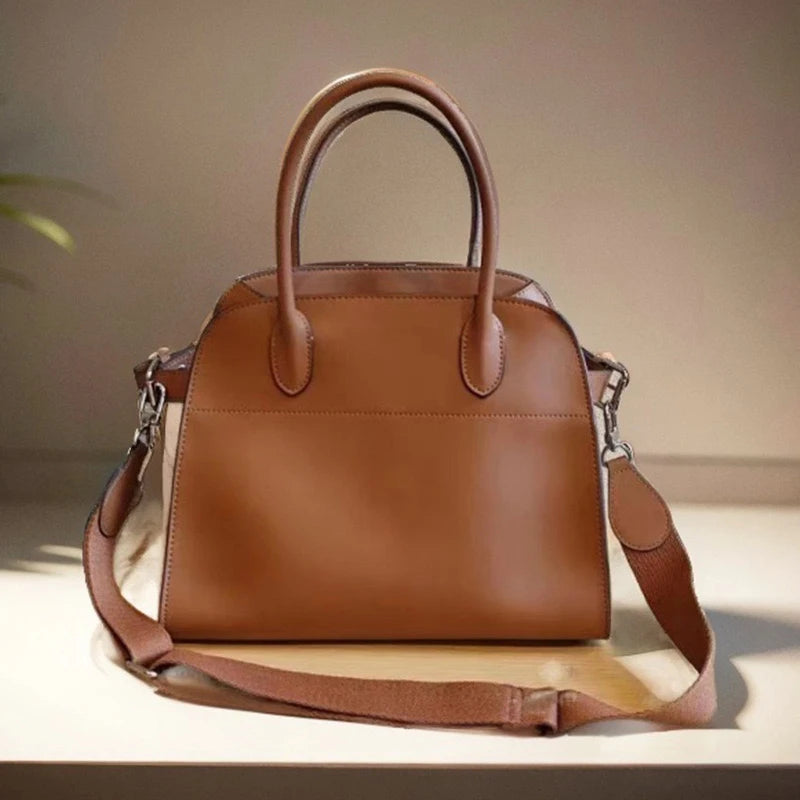 Genuine Leather The Tote Bags For Women Luxury Designer Handbag Purses 2024 New In First Layer Cowhide Large Top Handle Shoulder