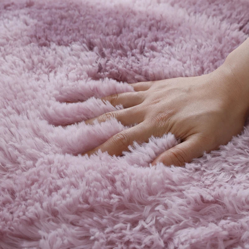 White Fluffy Hall Carpet Modern Living Room Bedroom Home Decor Large Mats Thickened Non-Slip Girl Children's Room Pink Furry Rug