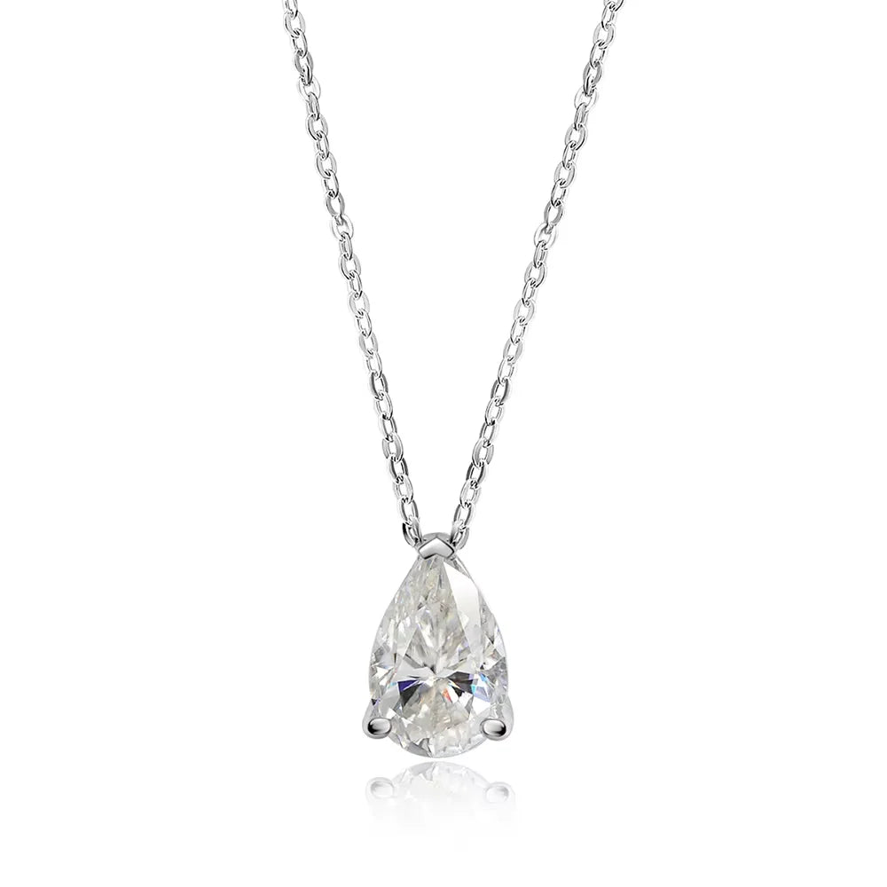1ct 2ct 3ct 4ct Pear Cut Moissanite Necklace for Women Gift 925 Pendant 100% Sterling Silver Chain Water Drop NecK Chain Jewelry