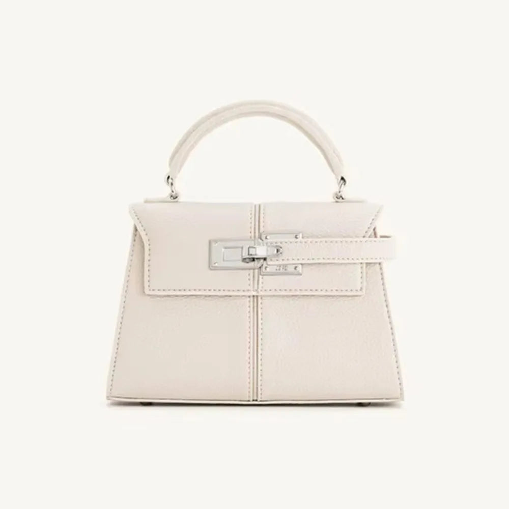 2026 New Trapezoidal Genuine Leather Women Handbag Niche Fashion Versatile Top Handle Luxury Ladies Shoulder Crossbody Purse