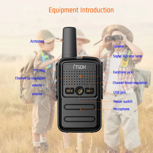 2pcs Mini Toy 1~5 Km UHF Gift Two Way Transceiver 1S 2S Tablet Colorful Fuselage New Kids Talki Walki Walkie Talkie Radio