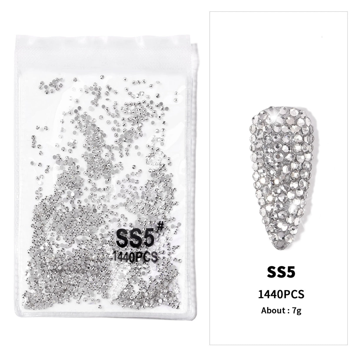 12Gird 3D Glass AB Crystal Nail Art Rhinestones Kit Flatback Round Bead Charm Gem Stones Jewelry Diamond with Tools for Nail Art