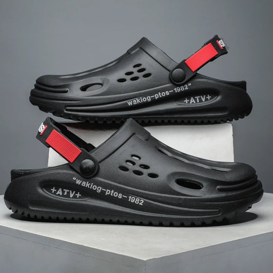 Men's Slippers EVA Hole Men's Sandals Non-Slip Slippers Thick Soft Platform Casual Slides Fashion Mules Shoes Outdoor Big Size
