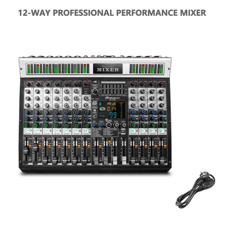 FUHAM RI808/RI1208 4x8/4x12 Audio Mixer with Phono Jacks for PA Systems - Professional Sound Mixing Equipment
