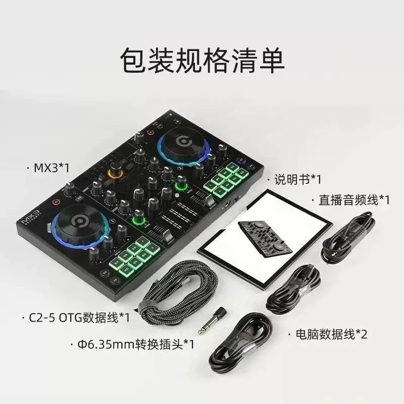 MX3 Live Streaming Sound Card Mixer Kit, Condenser Microphone Set for Smartphone Computer Recording Broadcast
