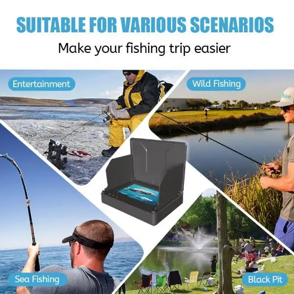 4.3 Inch HD Underwater Fishing Camera Portable Waterproof Fish Finder Visual Video Monitor Ice Sea Boat Fishing Tackle Gear Perfect Outdoor Equipment Gifts for Men Father Black