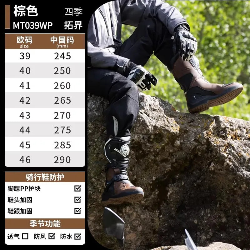 Waterproof Motocross Boots Professional Protective Motorcycle Boots Non-slip Racing Off-road Shoes Wear-resistant All Seasons