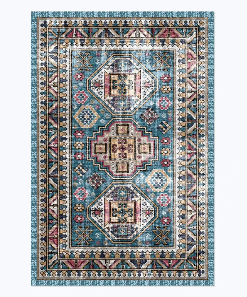 American Retro Style Rugs for Bedroom Large Area Living Room Decoration Anti-slip Carpet Washable Lounge Floor Mat Home Soft Rug