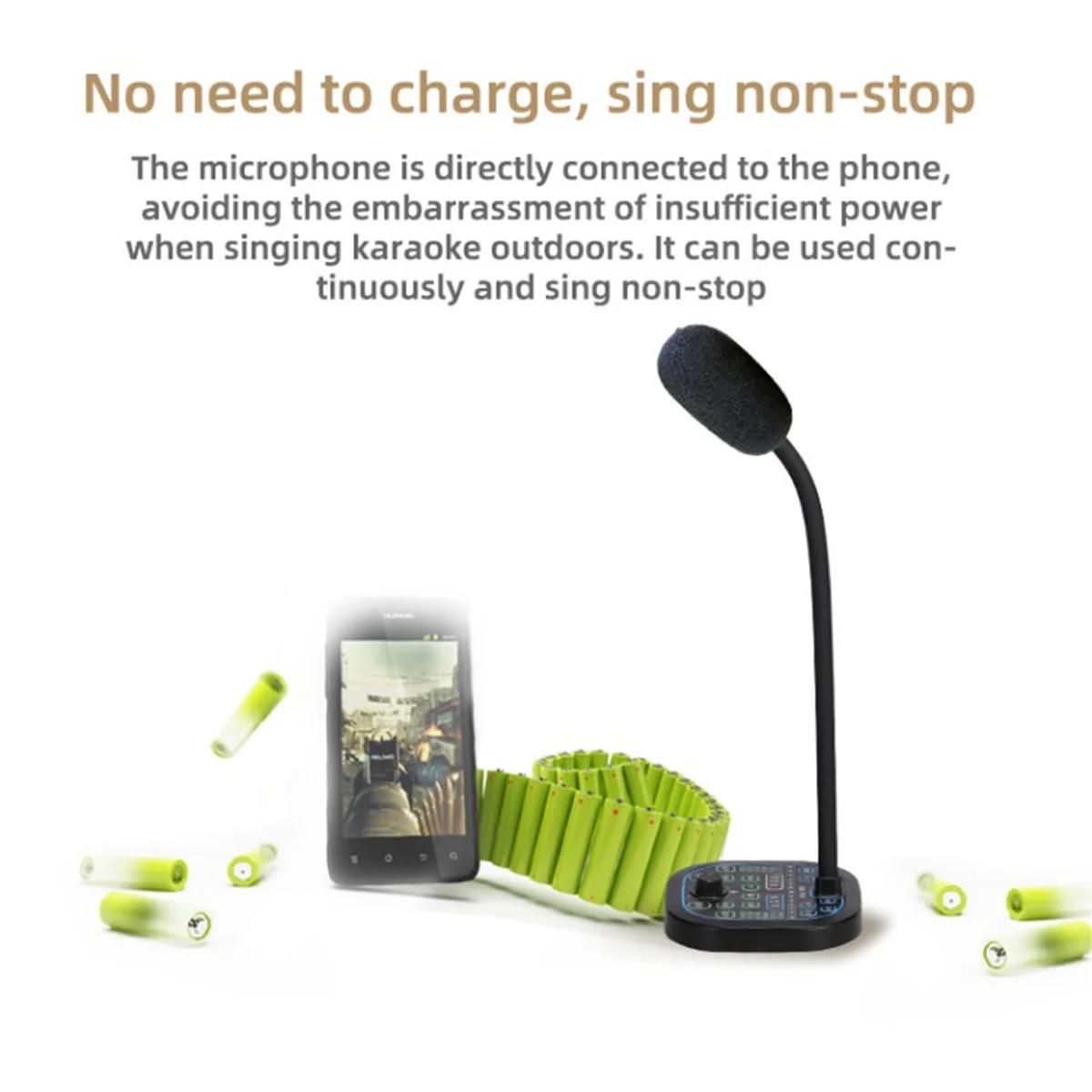 New MK100 Voice Changer,Live Voice Card Voice Changer, Handheld Microphone Voice Changer Sound Card Voice Changer