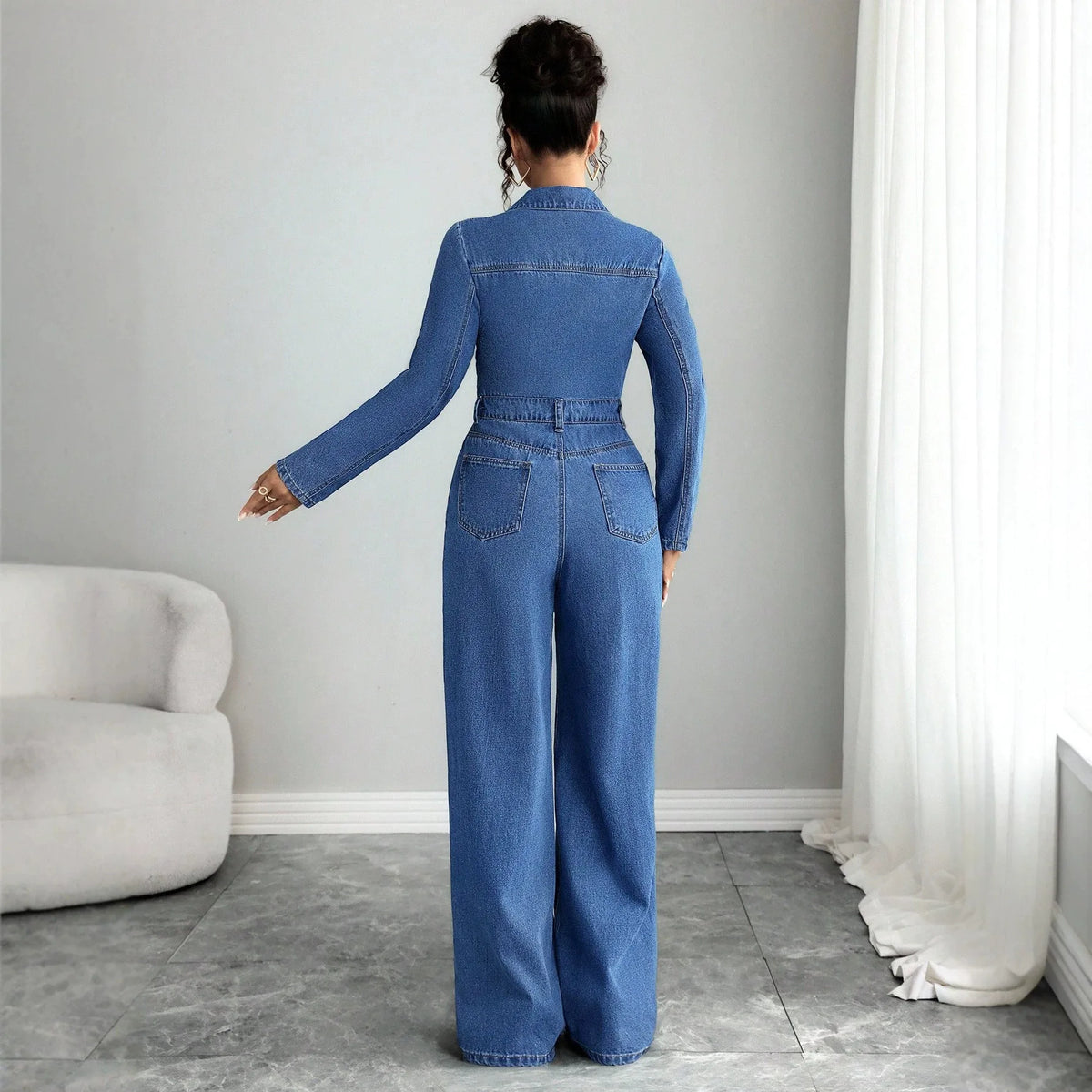 Jumpsuits Women Denim One Piece Full Sleeve Overalls Long Pants High Waist Rompers Y2k Streetwear Jumpsuit Work 2026 Autumn