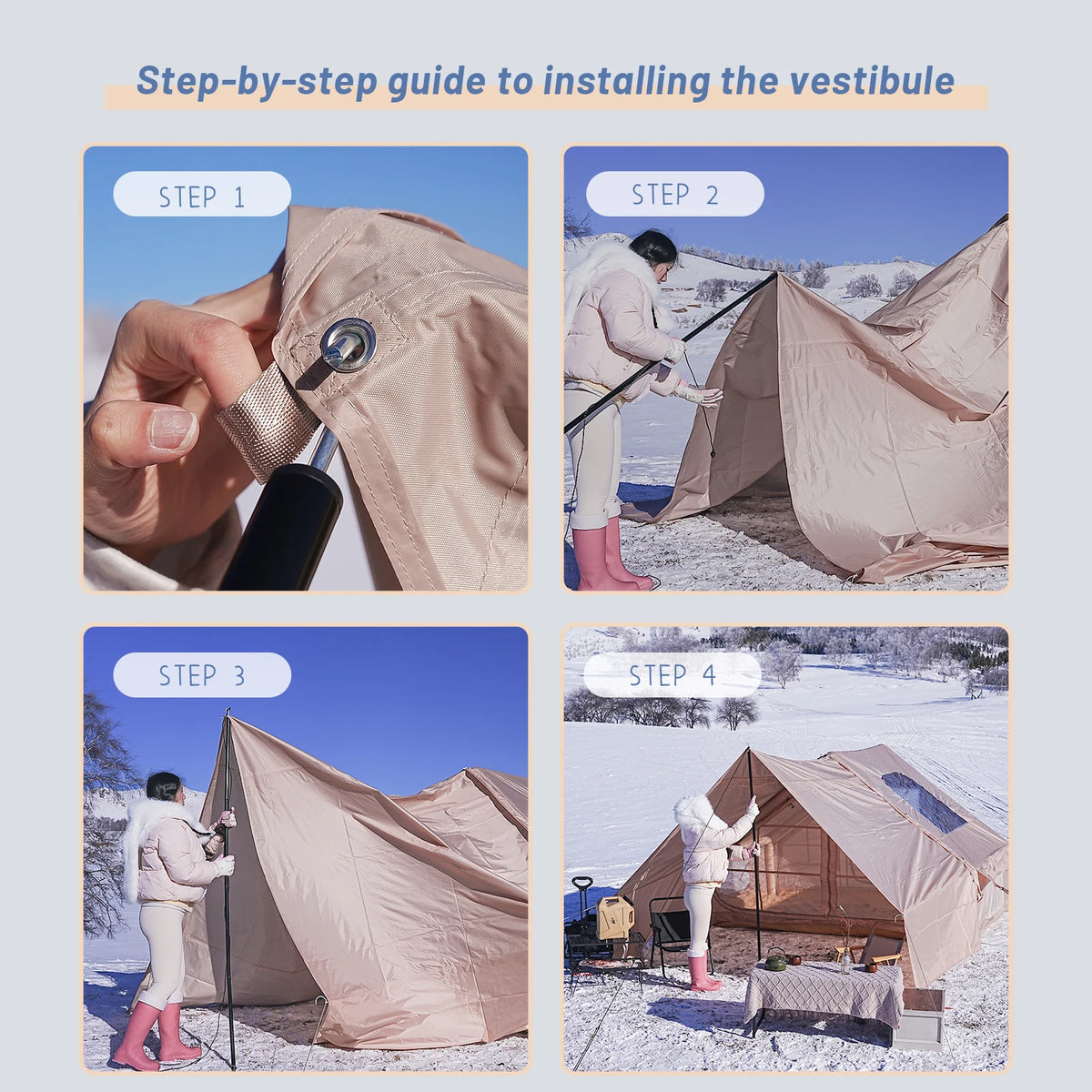 PAKICETUS Luxury Inflatable Camping Tent with Skylight Quick Setup Blow Up Tent with Air Pump 4-6 Persons Large Family Portable Outdoor Tent for Camping Hiking Backyard