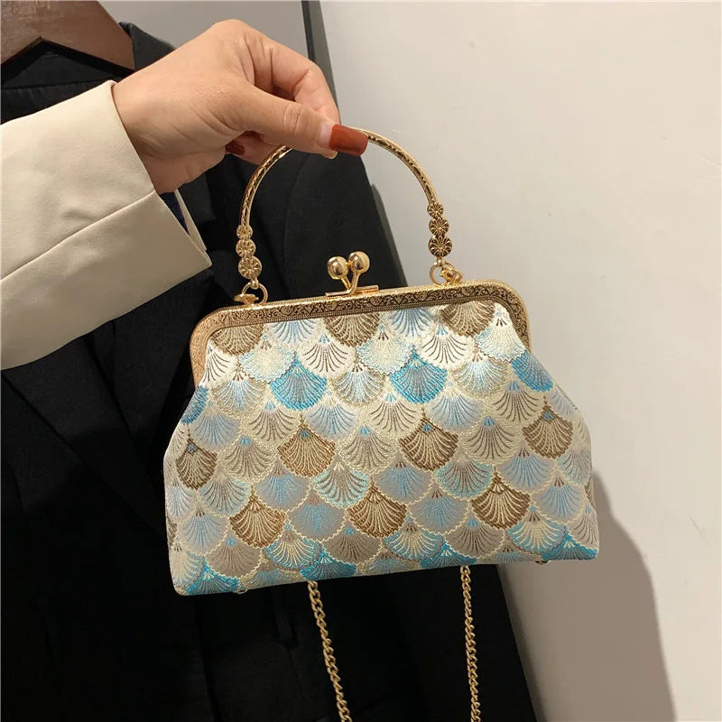Luxury High Design Women Evening Bag Brand Party Banquet Glitter Bag for Ladies Wedding Clutch Handbag Shoulder Bag Chain Bolsas