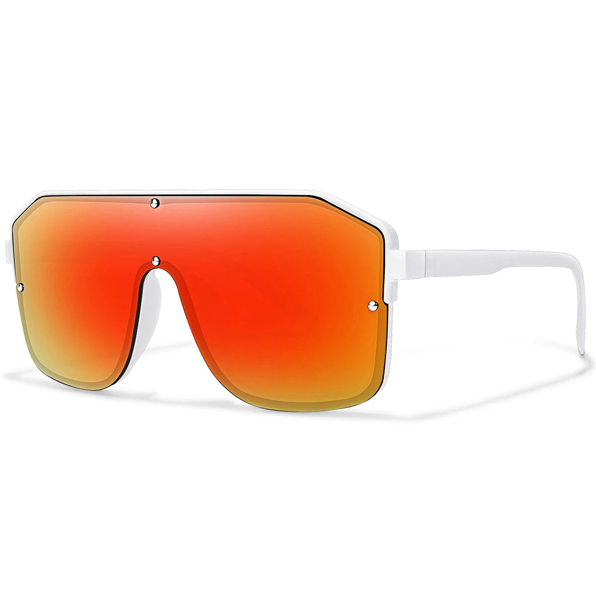Rivet Lens Fishing Sunglasses for Men and Women Fashion Casual Oversize Goggles with UV Protection for Hiking Golf, Beach