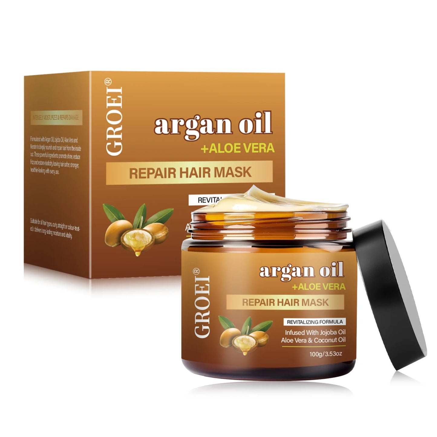 100G Argan Oil Hair Mask – Deep Repair and Hydration Treatment Restores Strength, Shine, and Elasticity for All Hair Types