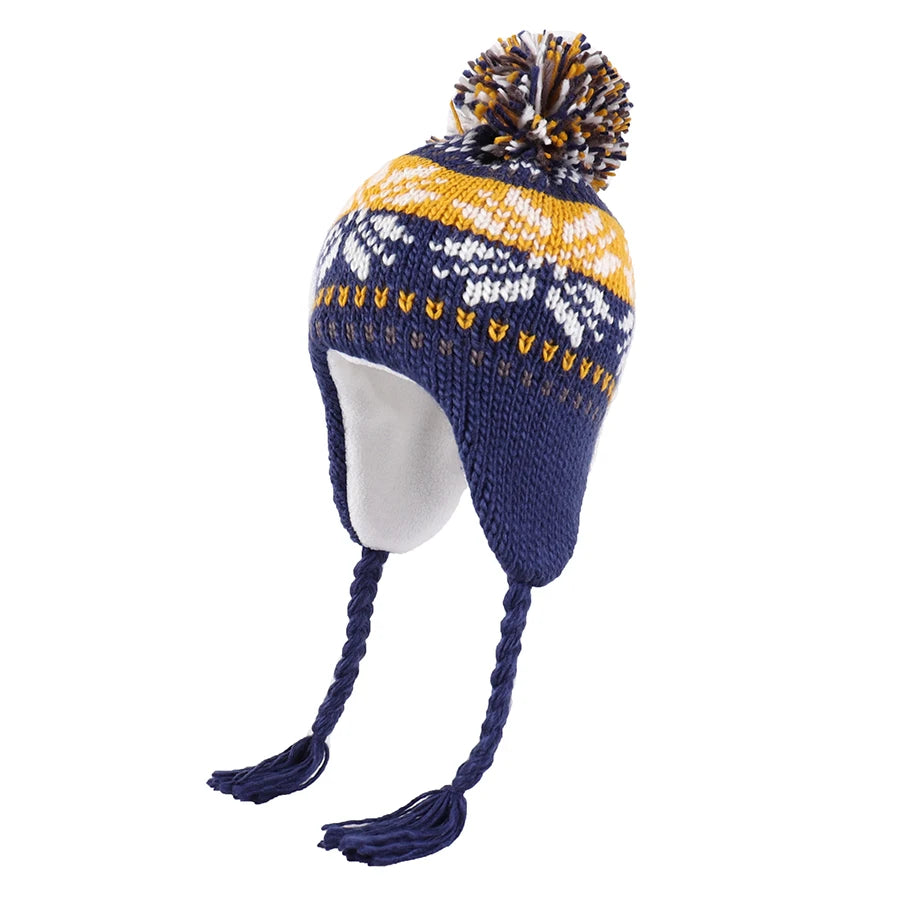Toddler Boys Girls Winter Hats Earflaps Beanie Fleece Lined Knit Kids Hat