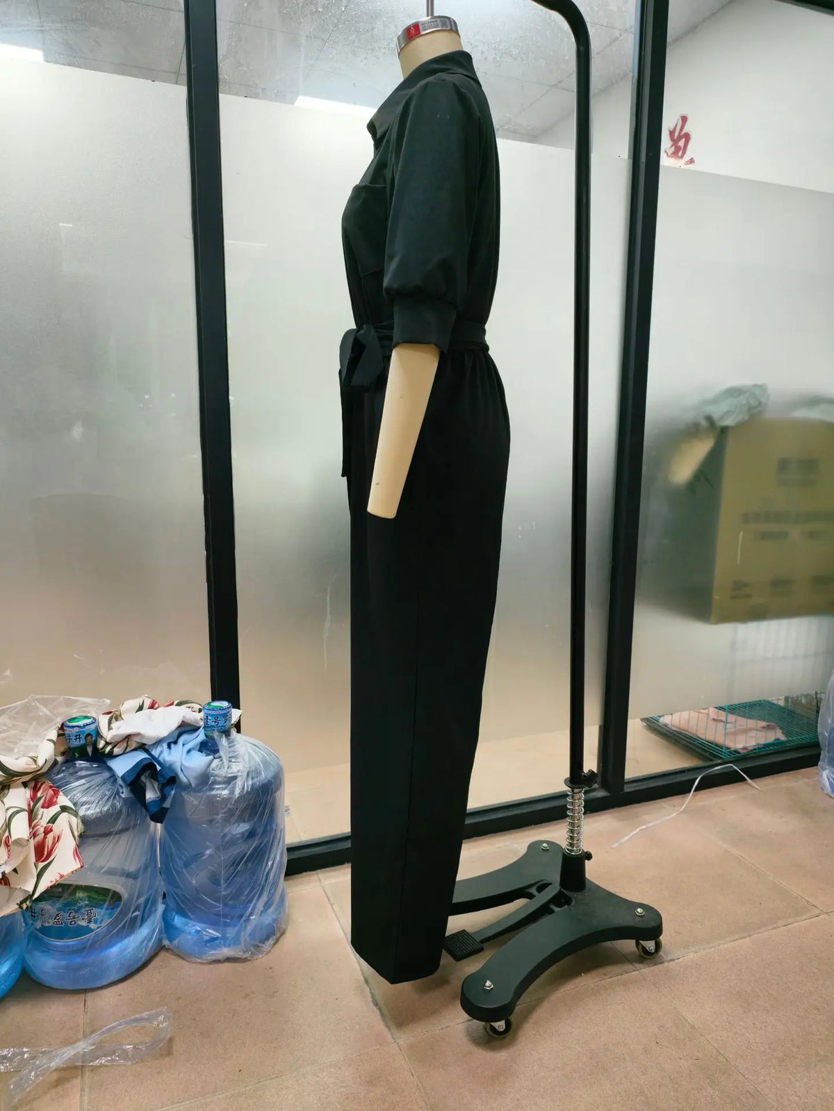 Women's Mid-sleeve Shirts Jumpsuits Spring Summer New 2026 New Fashion Elegant Waisted Lace-up Wide-leg Trousers Female Rompers
