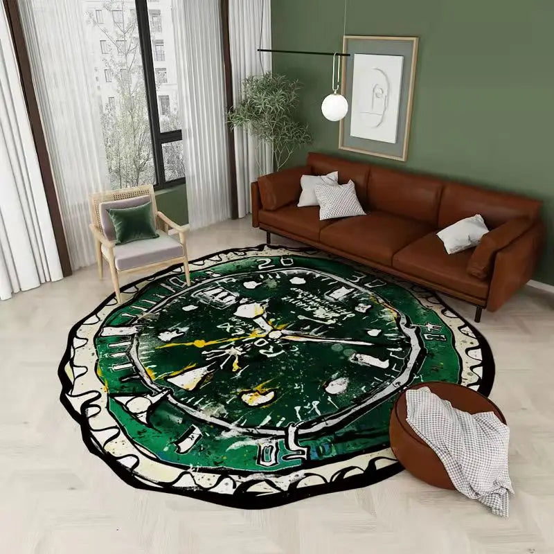 Clock Dial Art Printed Floor Mat Door Mats Lounge Rug Kids Carpet Living Room Bedroom Cloakroom Modern Home Decoration Rugs