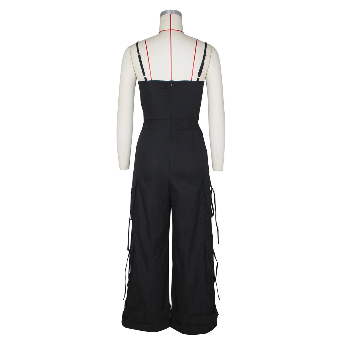 Jumpsuits Women One Piece Cargo Pant Wide Leg Long Pants Loose Casual Sling Sleeveless Overalls Y2k Strapless Solid Rompers
