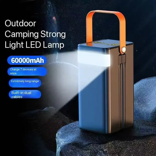 30000mAh 60000mAh Portable Power Bank 120W Fast Charging Power Station Emergency Power Bank LED Charger for Home Camping Phone