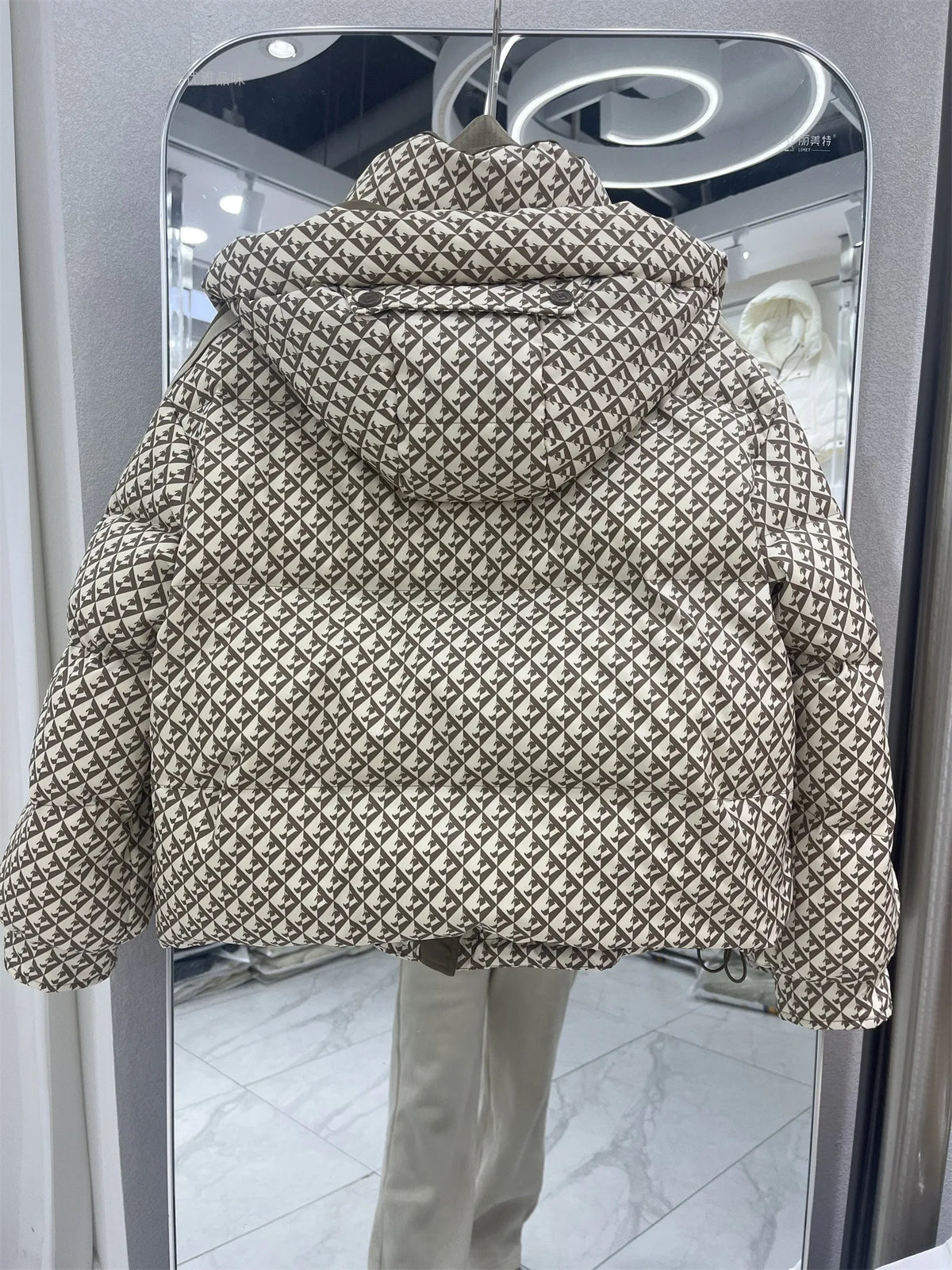 Thickened Houndstooth Down Jacket Women Winter 2023 New High Quality Korean Style Loose Bag Warm Fashion White Duck Puffer Coat