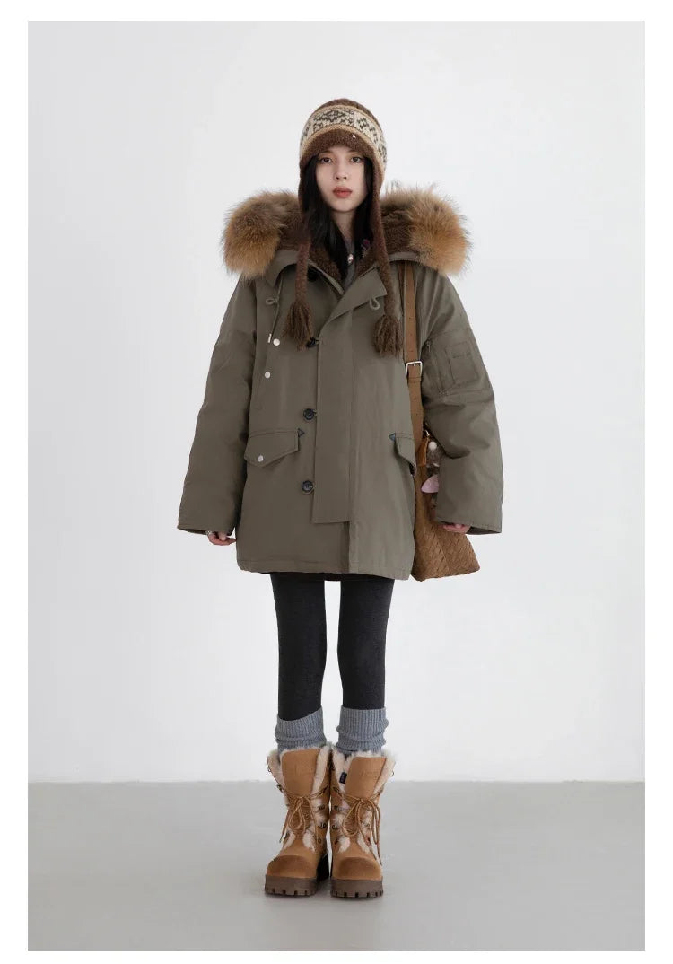 CHIC VEN Korean Women Down Coats Solid Loose Casual Hooded 90 White Duck Down Jacket Female Parka Outerwear Autumn Winter 2026