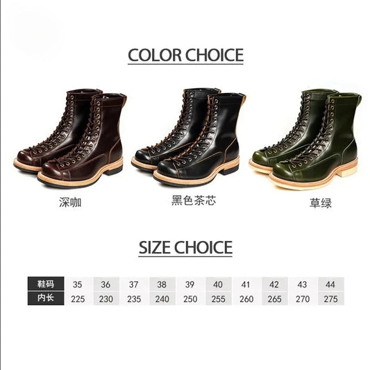 Motorcycle Boots Waterproof Genuine Leather High-quality Off-Road Moto Boot Motorbike Higth-Top Shoes Botas De Motociclista Men