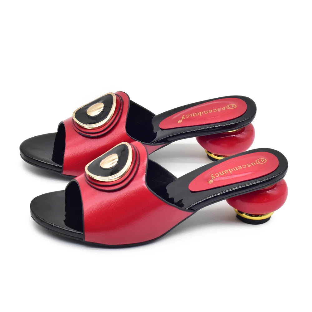 New Fashion Open Toe Ladies Shoes and Sandals Luxury Designer High Heels Sandals for Wedding Nigerian Women Party Pumps