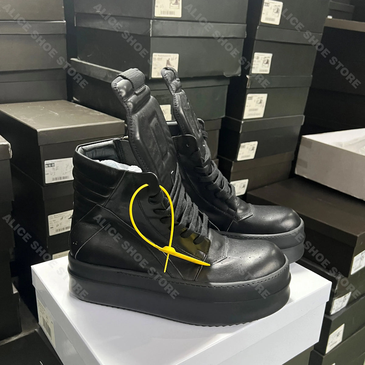 Designer Women Ankle Boot Platform 6cm Footwear Casual Luxury Men Shoe Black Geobasket Leather Boot Zip Flat Dating Dress Shoe