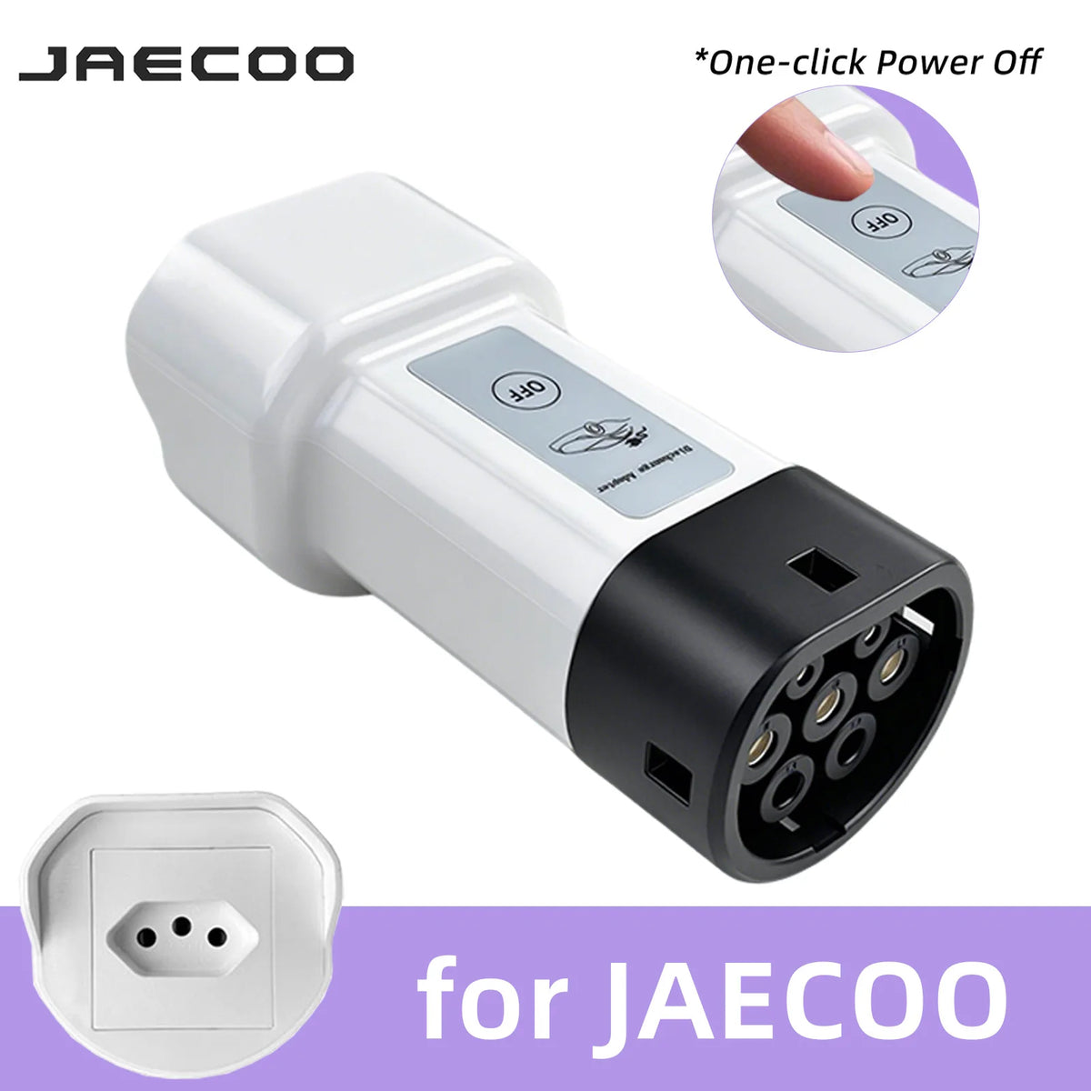 EVqiaoyi Type2 V2L Discharger with Power-Off Button 16A MG BYD Vehicle-to-Load Plug for Brazilian New Energy Vehicles