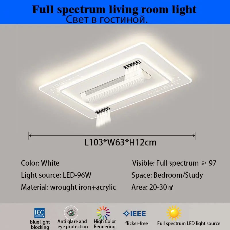 Modern LED Leaf Free Ceiling Fan 6-speed Ceiling Light Remote Control Living Room Bedroom Children's Room Fan Light Home Lightin