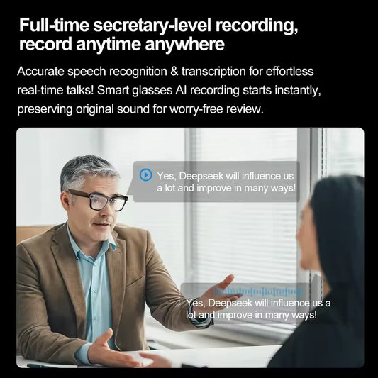 2026 New AI Smart Glasses with Video Camera Outdoor Sunglasses Wi-Fi Transfer BT Calling Audio Record Smart Wearable Headset