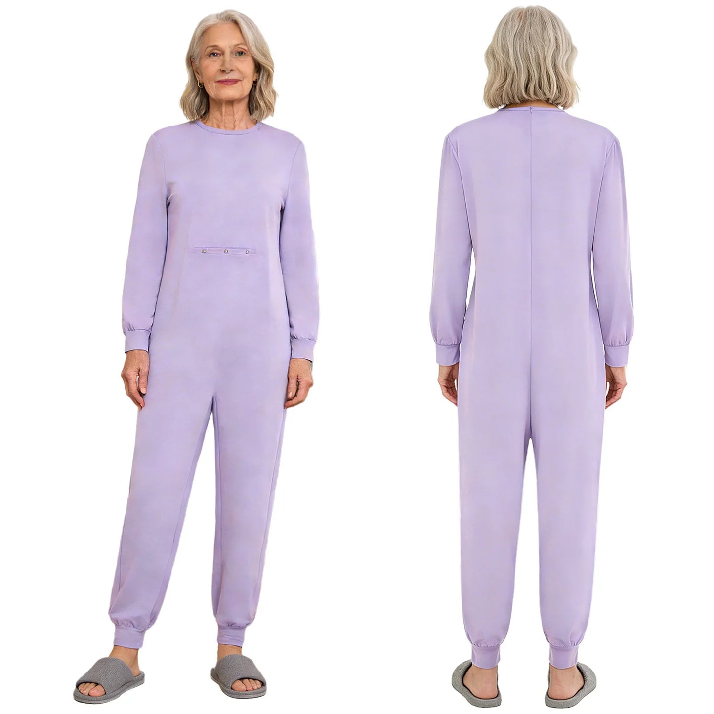 Men Women Special Needs Adaptive Clothing Elderly Alzheimer ASD Anti-Strip Jumpsuit Back Zipper Bodysuit Daily Wear Homewear