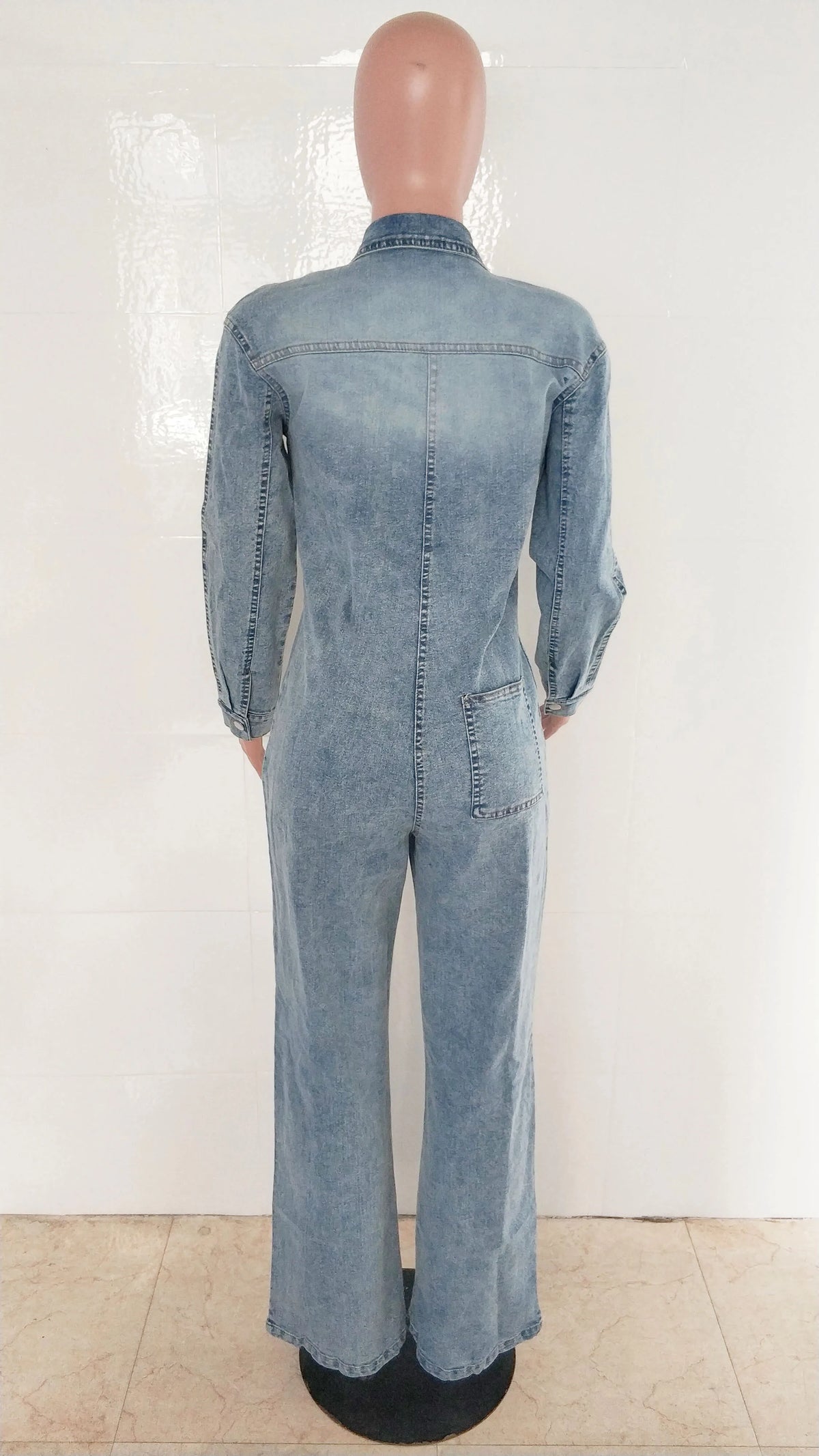 Streetwear Jeans Cargo Jumpsuit Sexy Women Turn Down Collar Elegant Wide Leg Denim Straight Romper Overalls