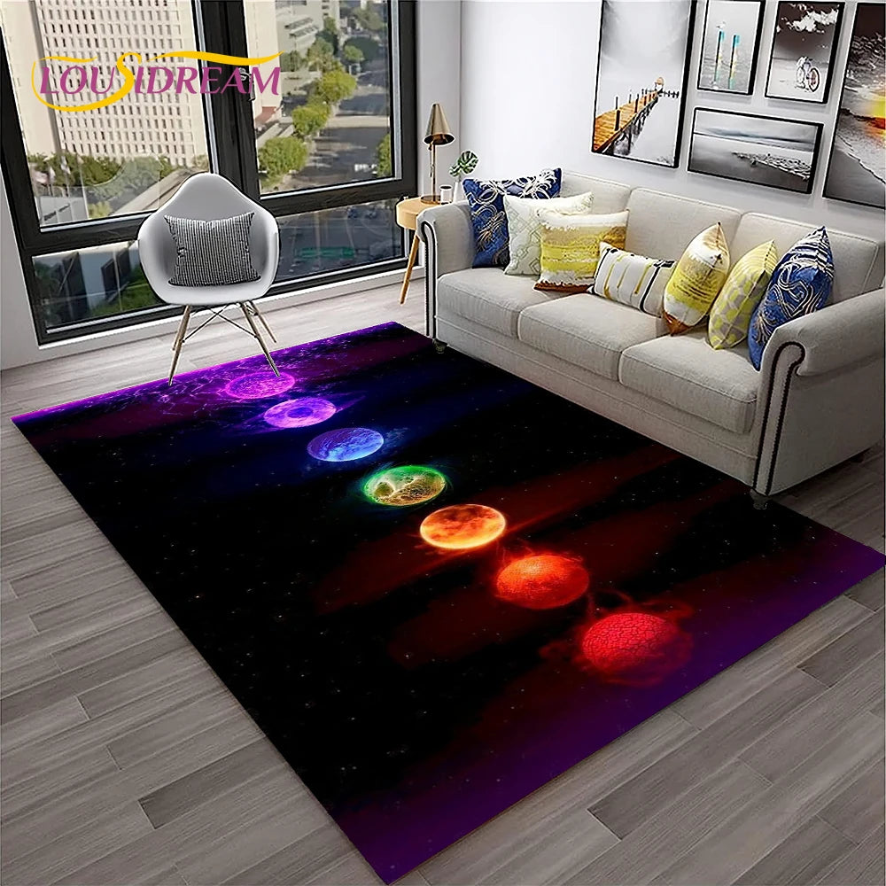 Naturalize Yoga Meditation Rainbow 7 Chakra Soft Carpet Rug for Home Living Room Bedroom Sofa Doormat Decor, Non-slip Floor Mat