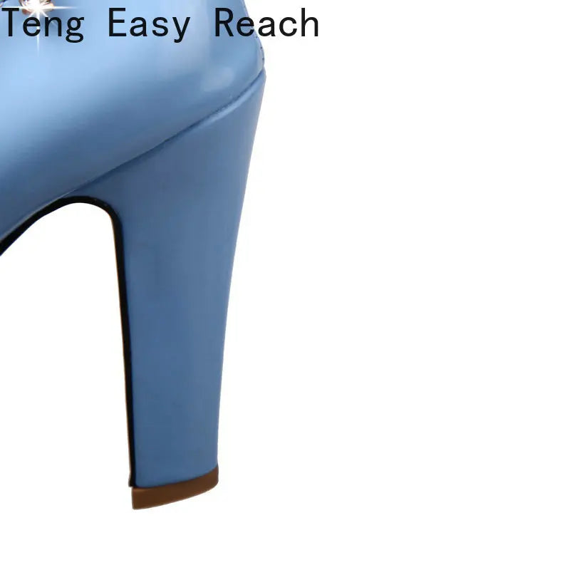 New Platform Square High Heel Women Pumps Sweet Butterfly Knot Women High Heel Shoes Mixed Color Party Women's Shoes