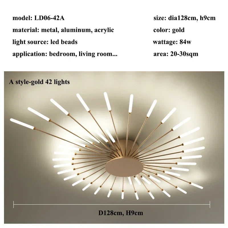 Modern Firework s Led Ceiling Lamp Creativity Living Dining Room Ceiling Chandelier Home Lighting Bedroom Light Luster Luminaire