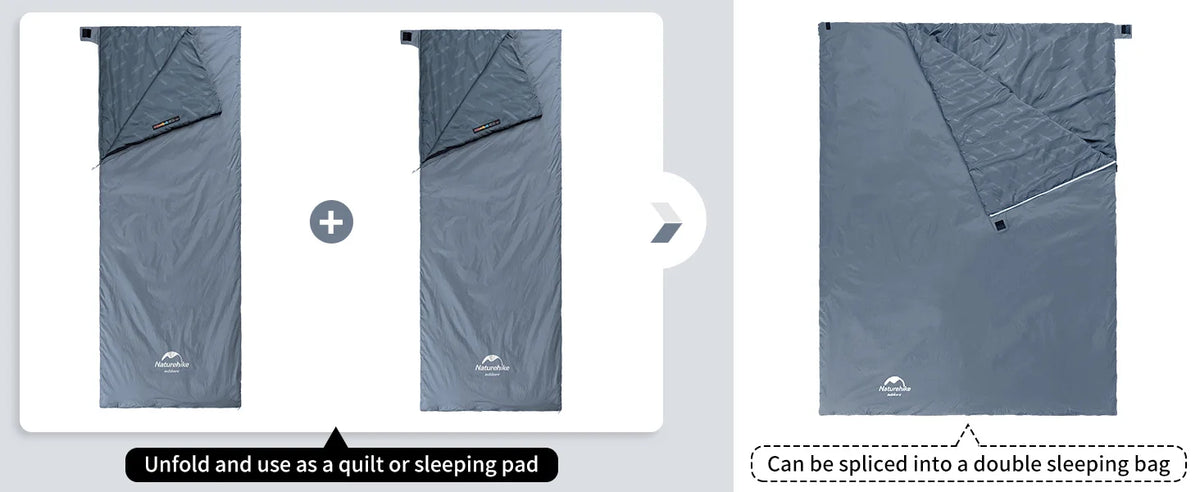 Naturehike Ultralight Sleeping Bag Large LW180 Envelope Backpacking Sleeping Bag Portable Waterproof Summer Camping Sleeping Bag