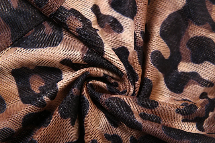 Weird Puss Sexy Backless Romper Women Leopard Print Spring Trend O-Neck Full Sleeve Skinny Stretch Hottie Wild Midnight Clubwear