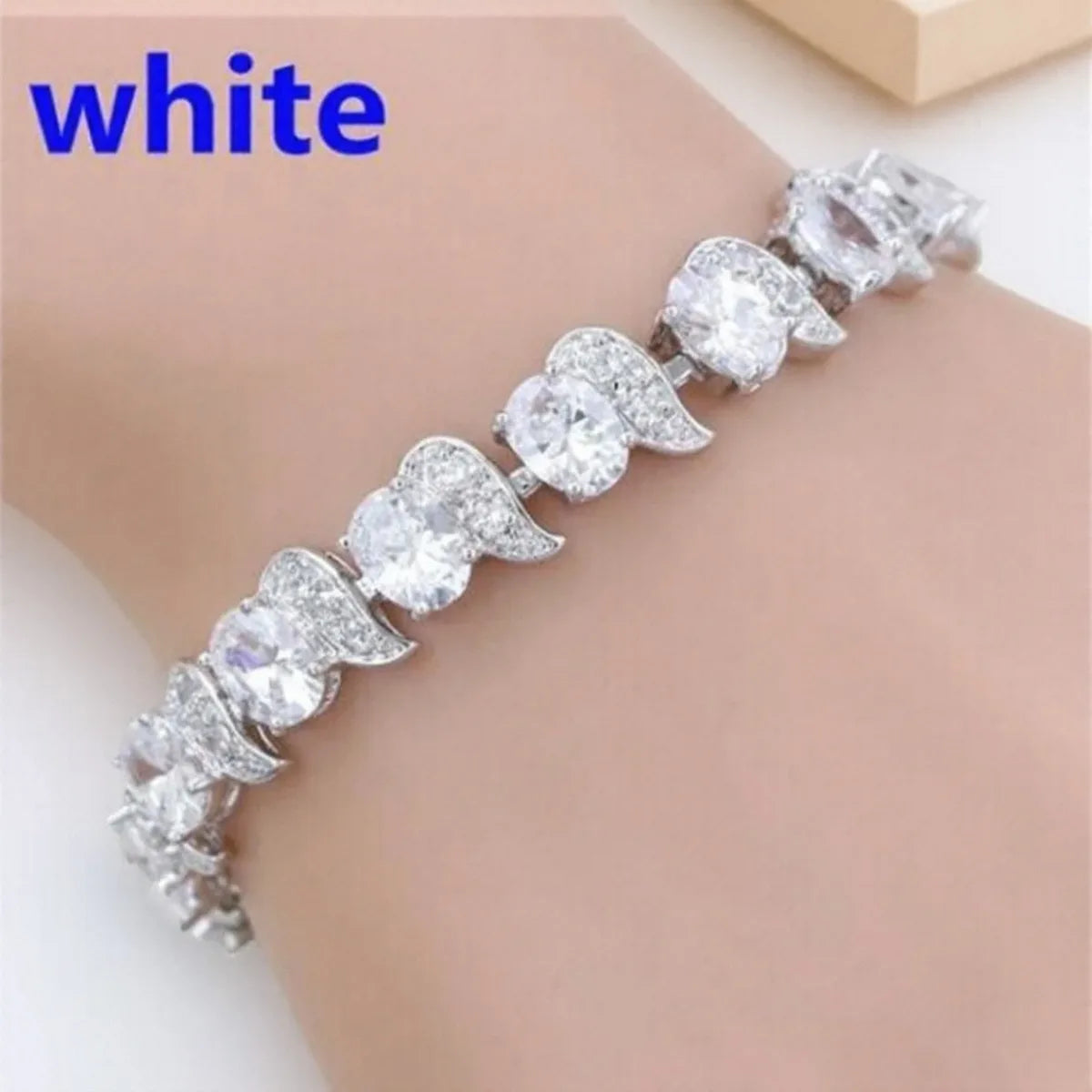 Natural Green Emerald White Topaz Silver Charm Bracelet Women Jewelry Fashion Accessories Gift For Her