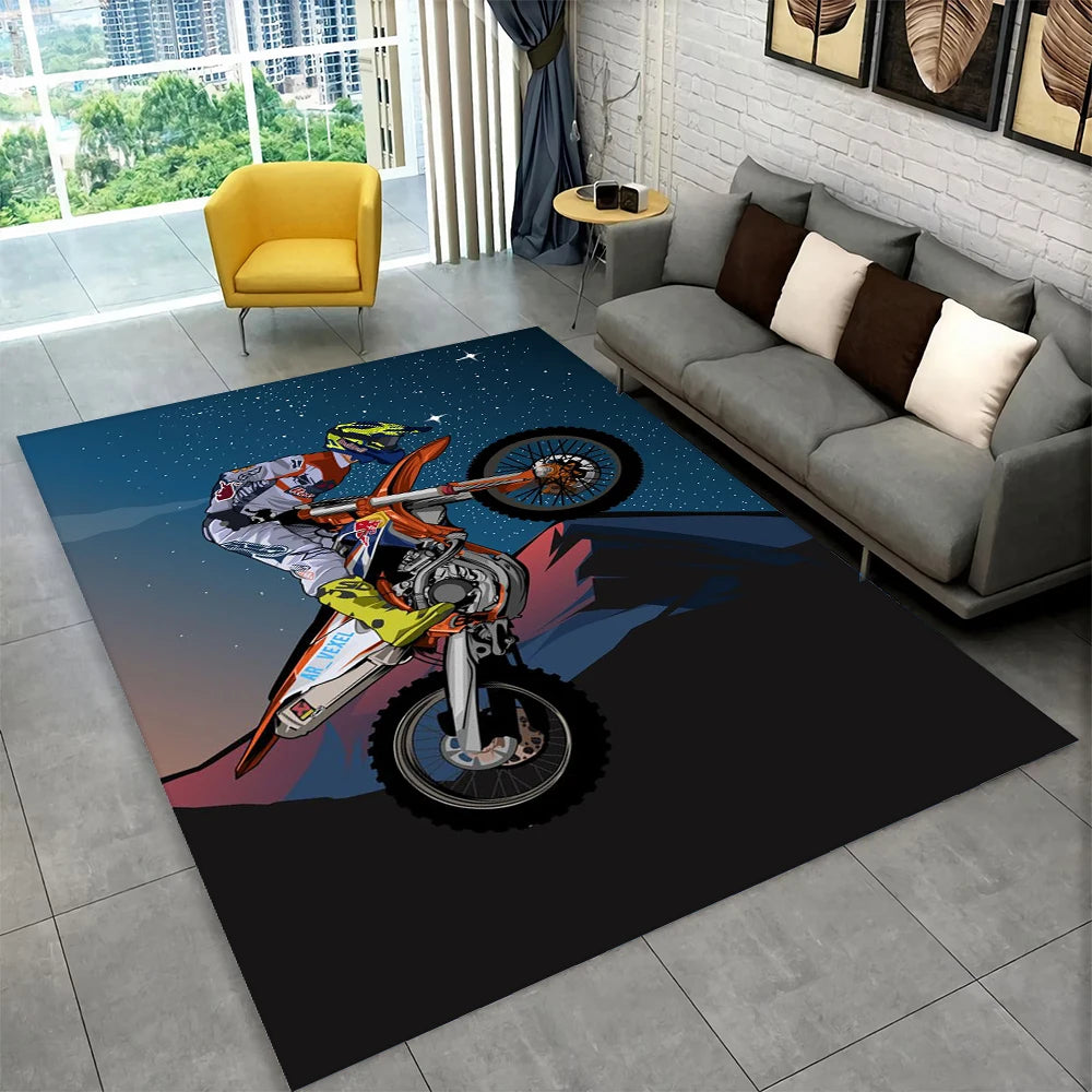 3D Motorcycle Racing Area Rug Large,Carpet Rug for Home Living Room Bedroom Sofa Doormat Decoration,Kid Play Non-slip Floor Mat