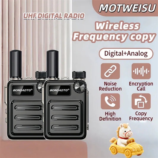 Mini Walkie Talkie 5W UHF 400-470MHz 16CH Two Way Radio One Key Frequency Matching Long Standby Portable Handheld Transceiver