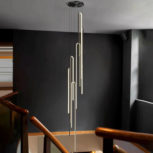 Modern ring stairs led lights pendant light lamps for living room led Chandeliers for dining room hanging light indoor lighting
