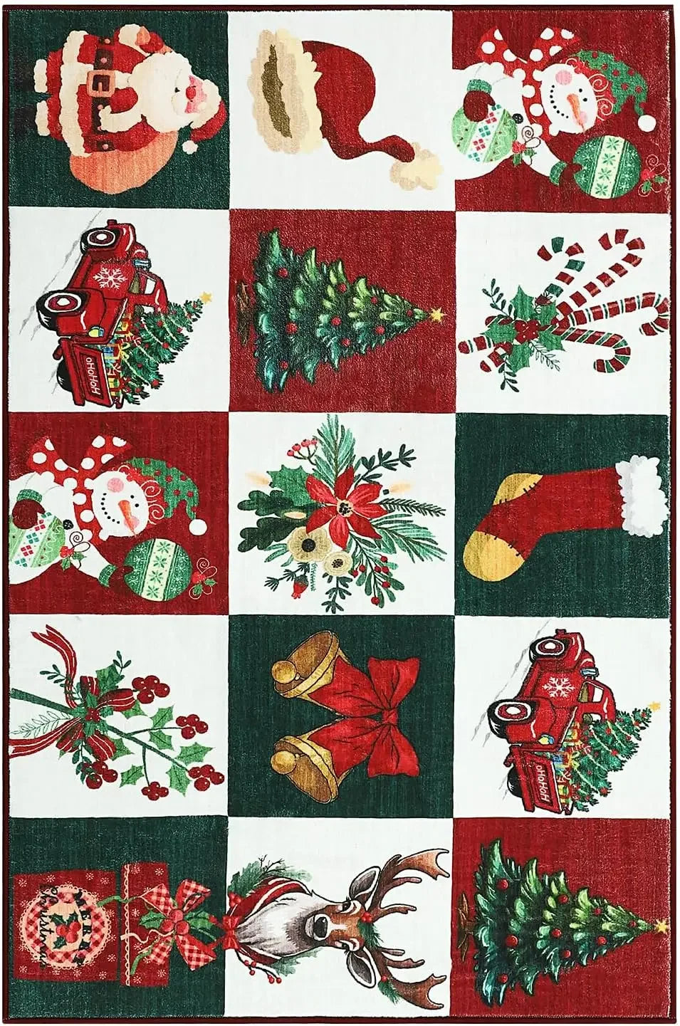 Garvee Christmas Rugs for Living Room Prints Soft Low Pile Bedroom Rug Large Carpet Stain Resistance Non Shedding Indoor Carpet for Dining Room Kitchen Office Decor