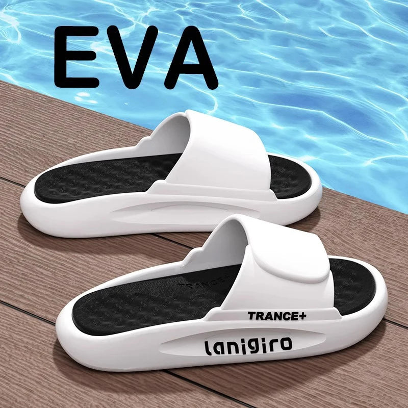 2025 New Men's Summer Slides - Trendy Outdoor/Indoor Slippers Non-Slip & Odor-Resistant Couple Matching Sandals for Home/Beach