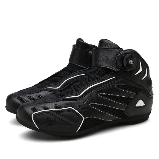 2026 PU Leather Botas Para Motociclista Motorbike Riding Boots Four-season Men Women Motorcycle Boots Breathable Motocross Boot
