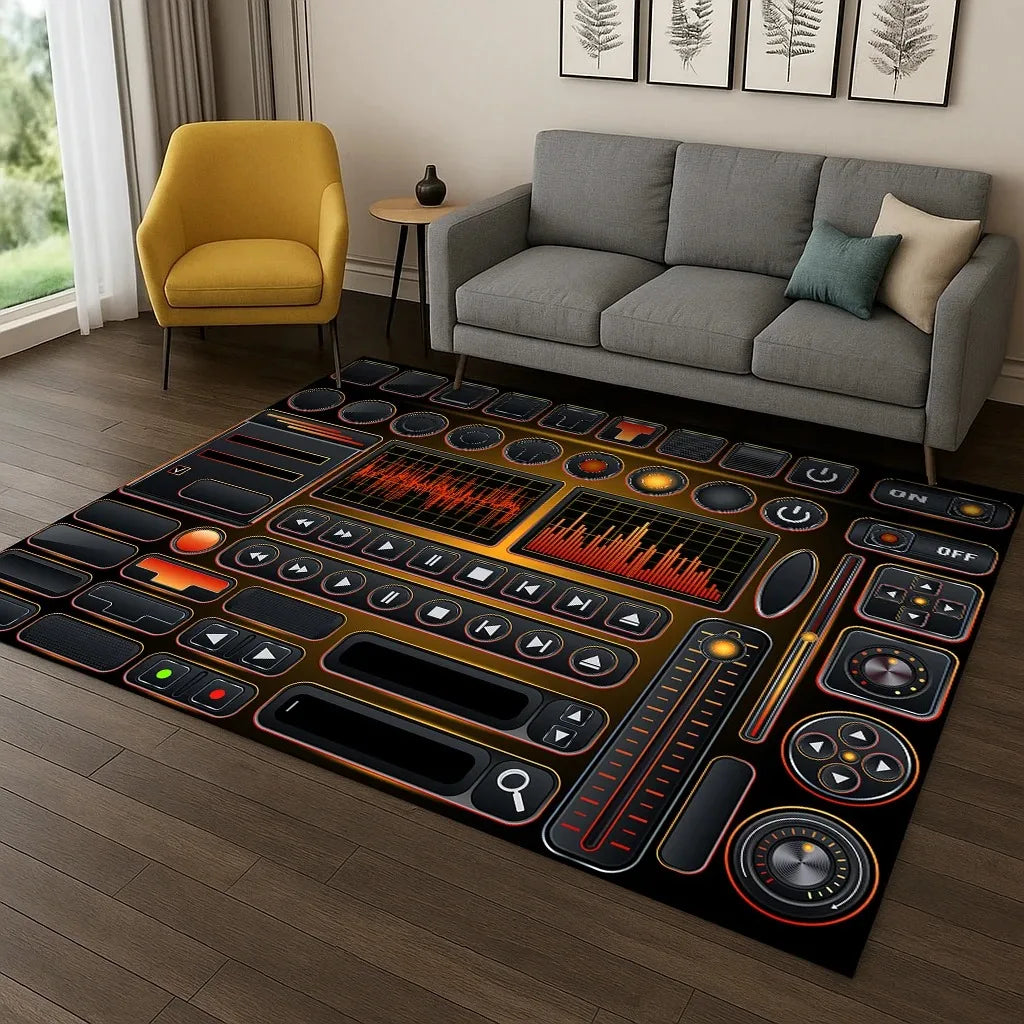DJ Screen Record Music Carpet Rug Floor Mat for Living Room Sofa Home Bedroom Kitchen Doormat Decor Home Bedroom Decor Rugs