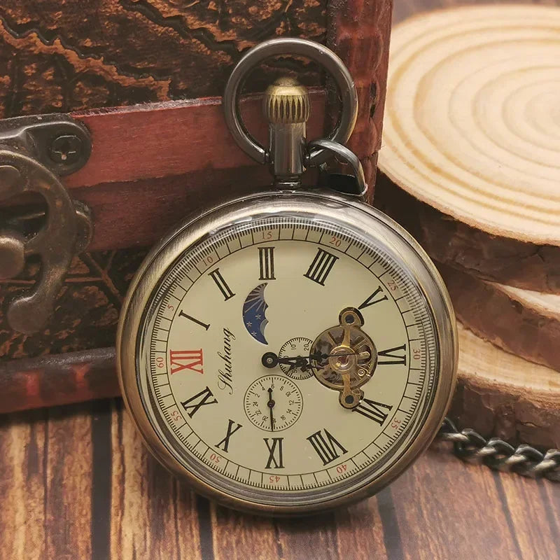 Vintage Antique Vintage Mechanical Pocket Watch Bronze Fashion Charm Hand Wind Fob Watch Reloj Bolsillo Digital