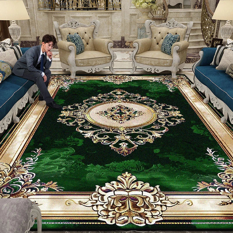 Large Area Gorgeous Carpet Living Room European Decoration Coffee Table Floor Mat Non-slip Bedroom Cloakroom Rugs Customizable