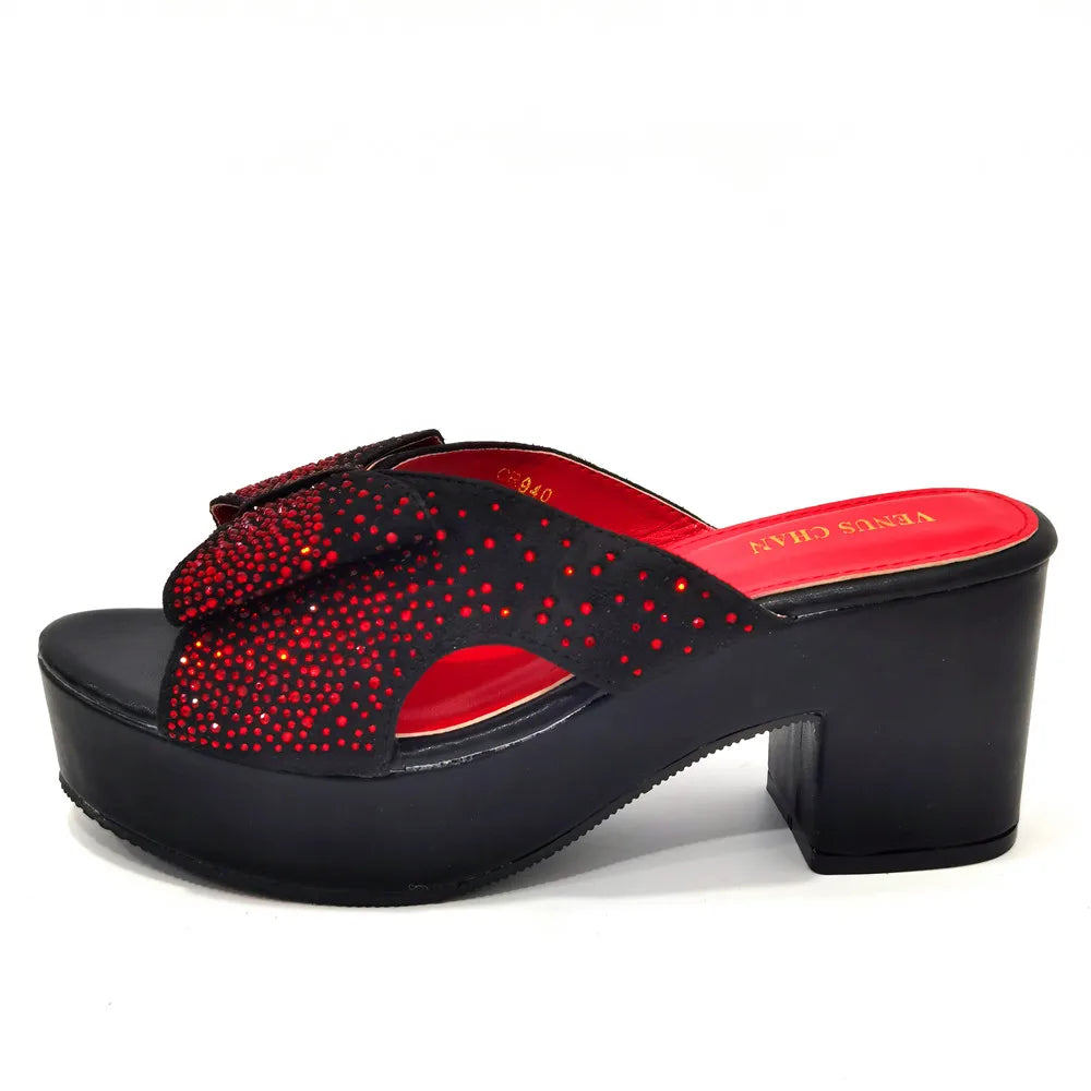 2023 Fashion Women Summer Autumn Skid-proof Square Toe Shoes Heels Italian Woman Wedding for Party Shoes