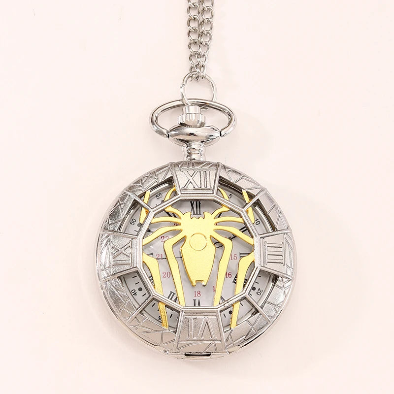 Fashion New Vintage Relief Carved And Hollowed Out Roman Flip Style Pocket Watch On Chain Pendant Clock Chain Mens Women